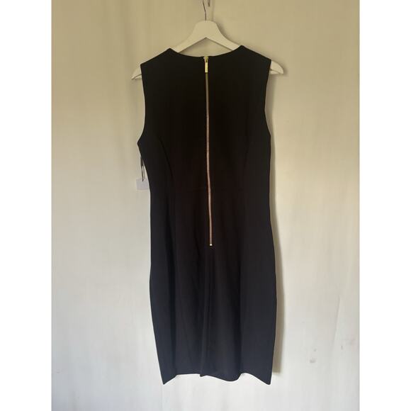 Calvin Klein Womens Dress 12 Black Sleeveless Bodycon Knee Black - Picture 7 of 9